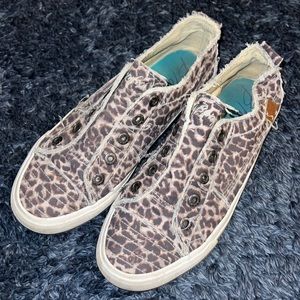 Cheetah print slip on shoes